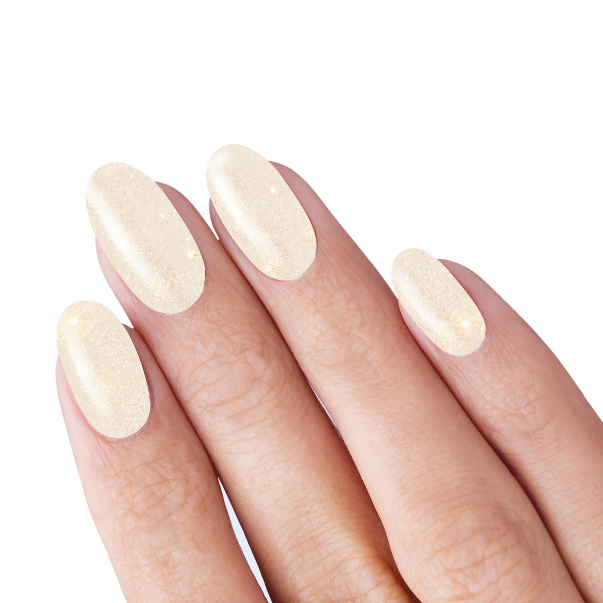 Smalto semipermanente Vanilla Sparkle bianco crema con micro-glitter dorati 10 ml Laqerìs Studio TNS