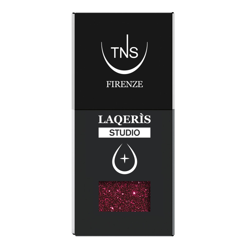Smalto semipermanente Glitter Burgundy bordeaux con glitter Laqerìs Studio TNS 10 ml