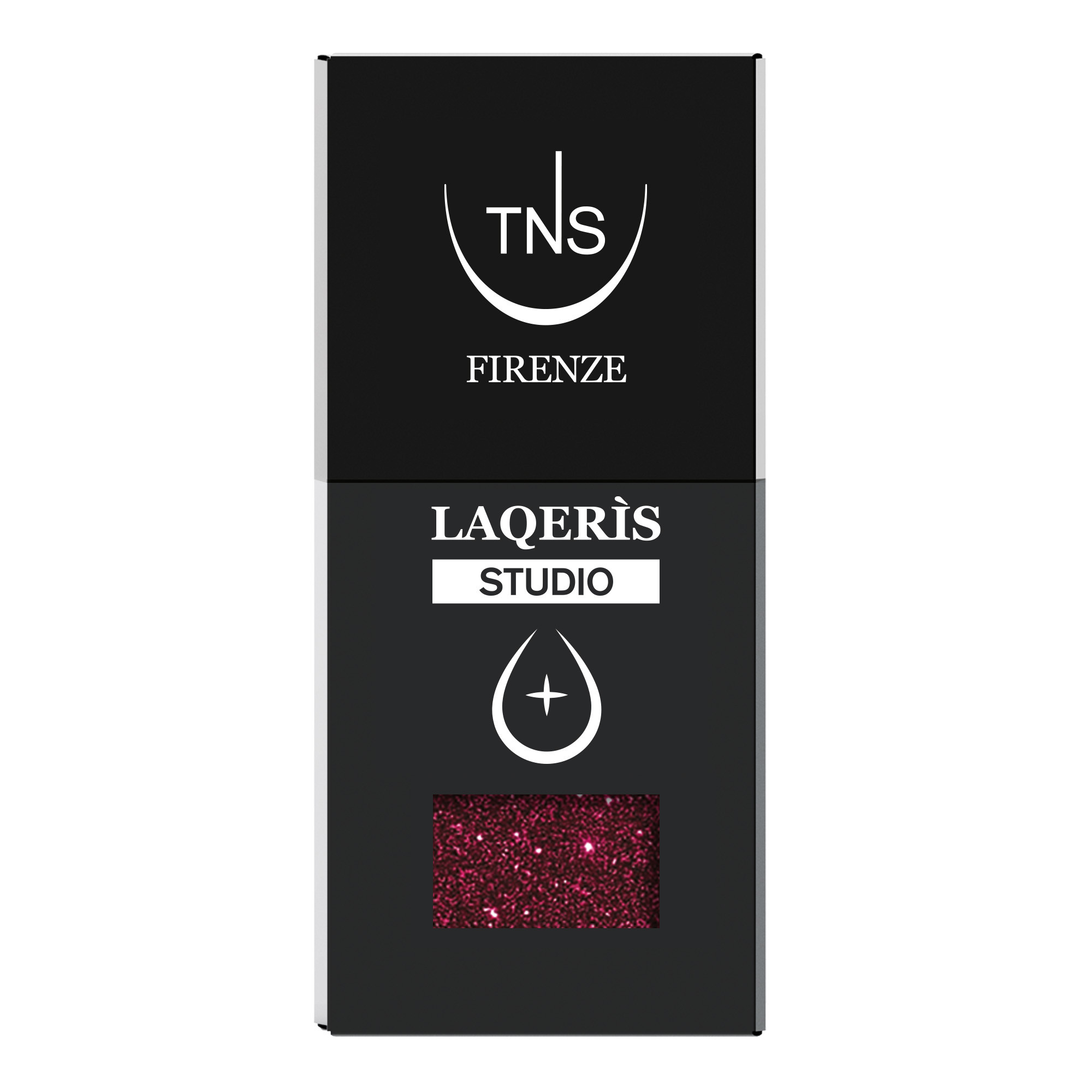 Smalto semipermanente Glitter Burgundy bordeaux con glitter Laqerìs Studio TNS 10 ml
